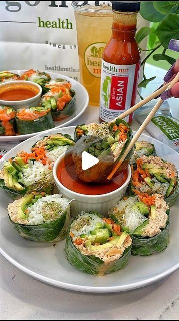 Health Nut on Instagram: "Feeling hot, hot, hot?! 🌶️ Try our tuna & avocado spring rolls with spicy Asian dressing – so good, even your taste buds will need a fan! 🔥🥑🍣 #SpringRolls #Tuna #Avocado #HealthNut #HealthNutLA" Tuna Avocado Spring Rolls, Tuna Spring Rolls, Avocado Spring Rolls, Kid Dinners, Rice Paper Recipes, Asian Dressing, Healthy Tuna, Tuna Avocado, Spring Roll Recipe