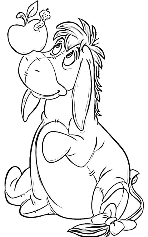 Eeyore Tattoo, Winnie The Pooh Coloring Pages, Pooh Coloring Pages, Winnie Poo, Eeyore Pictures, Dog Template, Disney Silhouette, Pencil Drawings For Beginners, Winnie The Pooh Pictures