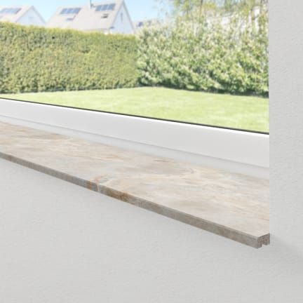 Werzalit compact sill in marble beige Internal Window Sill, French Doors Security, Marble Window Sill, Upvc Patio Doors, Aluminium Patio Doors, Internal Window, French Door Sizes, Upvc Front Door, Aluminium French Doors