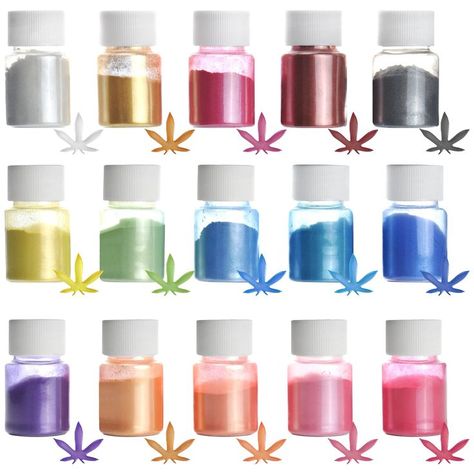 Mica Powder, 15 Colors Epoxy Resin Dye Set, SEISSO Natural Pigment Powders Dyes for Epoxy Resin / DIY Cosmetic / Soap / Paint Eyes Type, Wax Candle Making, Diy Hand Soap, Powder Dye, Color Epoxy, Lip Gloss Homemade, Eyeshadow Colors, Paint Nail, Epoxy Resin Diy