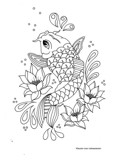 Koi Fish Colors, Fish Printables, Fish Coloring, Koi Fish Drawing, Fish Coloring Page, Golden Fish, Carpe Koi, Sea Colour, Easter Coloring Pages