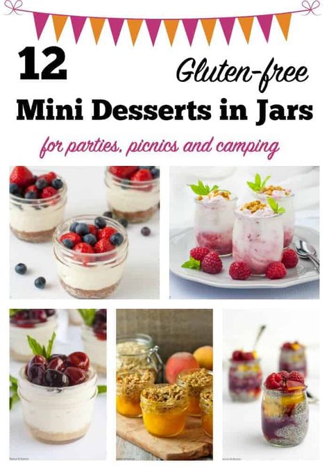 Food In A Jar, Desserts In Jars, Easy Camping Food, Picnic Desserts, Mason Jar Desserts, Mini Dessert Cups, Camping Desserts, Dessert In A Jar, Cherry Desserts