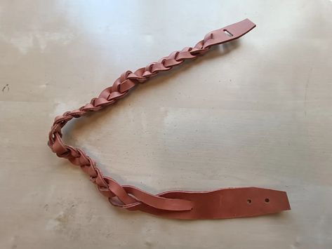 How to make a Closed Braid in Leather | HANDCRAFTED HISTORY Leather Braiding Techniques, Braiding Techniques, Leather Braiding, Historical Hats, Strand Braid, Hole Puncher, Braid Out, Soft Spot, Braided Strap