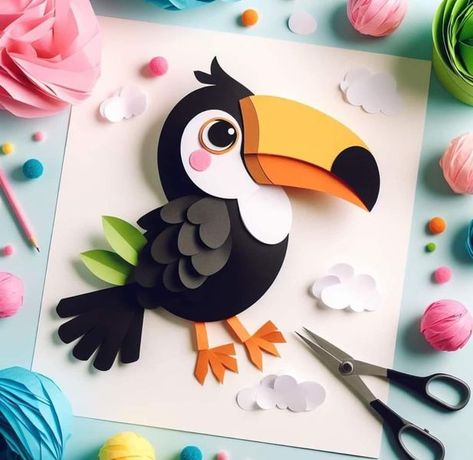 Schools, Colleges & University - Education Toucan Craft, Art Classroom Posters, Easter Chick Craft, Diy Crafts For School, Photo Frame Crafts, Construction Paper Crafts, Monster Coloring Pages, Fun Arts And Crafts, Preschool Art Activities