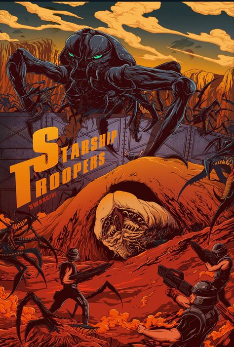 Starship Troopers (1997) Starship Troopers Concept Art, Hell Divers, Sukiyaki Recipe, Sifi Art, Starship Troopers 1997, Vintage Space Poster, Trouble Makers, Bug Hunt, Predator Alien Art