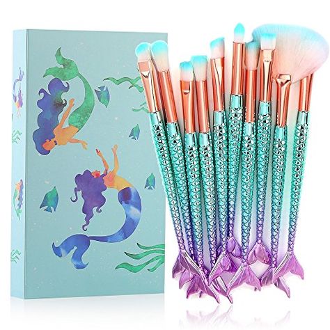 Brushes For Eyeshadow, Concealer Eyeliner, Professional Eye Makeup, Mermaid Brush, Mermaid Makeup Brushes, It Cosmetics Concealer, Eye Brushes Set, Makeup Brush Kit, Eye Makeup Brushes