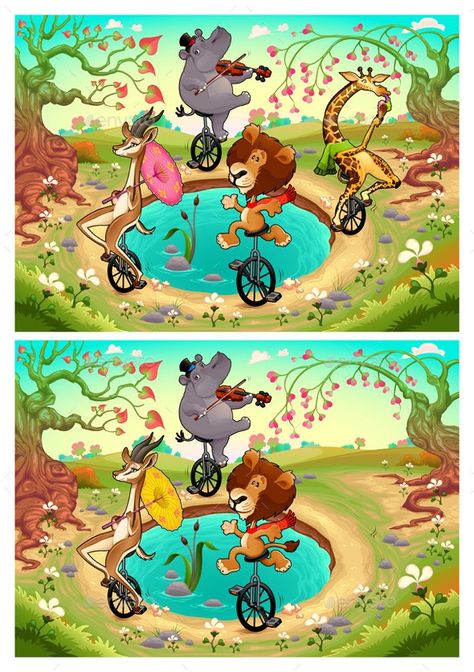 Spot The Difference Kids, Find The Difference Pictures, Find The Differences Games, Babysitting Fun, Fun Worksheets For Kids, Cartoon Download, 귀여운 음식 그림, Kids Activity Books, Hidden Objects