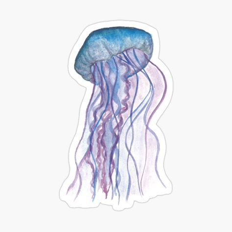 Get my art printed on awesome products. Support me at Redbubble #RBandME: https://www.redbubble.com/i/sticker/Watercolour-Jellyfish-by-Brittany1107/38655295.EJUG5?asc=u Jellyfish Printable, Jellyfish Stickers Printable, Jellyfish Sticker, Handwriting Practice Paper, Watercolor Jellyfish, Jellyfish Painting, Science Stickers, Jellyfish Art, Happy Stickers