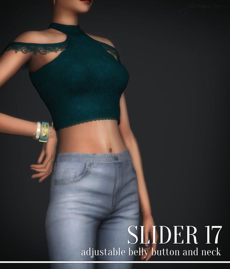 The Sims 4 Download, Girls Girl, Sims 4 Cas, Sims 4 Cc Finds, Sims Cc, Belly Button, Sliders, Sims 4, Women Fashion