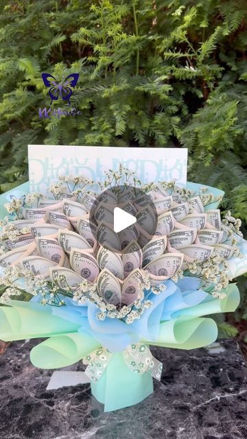 💐Money Flowers and beyond since 2019 on Instagram: "One of my favorites this week!  #kkhouse #moneybouquet #moneybouquetbykkhouse #tutorial #tutorials #handmade #giftideas #explorepage #bouquet #gifts #graduation #sanjose #bayarea #tiffanyblue" Graduation Money Bouquet, Graduation Money Gifts, Money Flowers, Graduation Money, Money Bouquet, Money Gifts, Birthday Money, Balloon Centerpieces, Origami Flowers