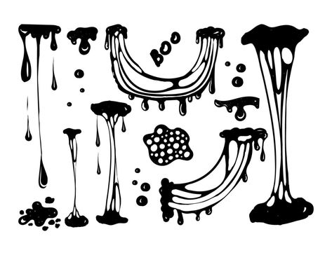 Dripping Liquid, Drawing Dripping Liquid, Dripping Illustration, Dripping Drawing, How To Draw Slime, Slime Drawing, Drip Effect Drawing, Black Splash, Ball Drawing