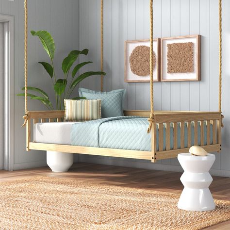 Rosecliff Heights Carol Solid Wood Daybed & Reviews | Wayfair Hanging Daybed, Beds For Small Rooms, Twin Daybed With Trundle, Rattan Daybed, Swing Bed, Daybed Mattress, Wood Daybed, Hanging Bed, Futon Mattress