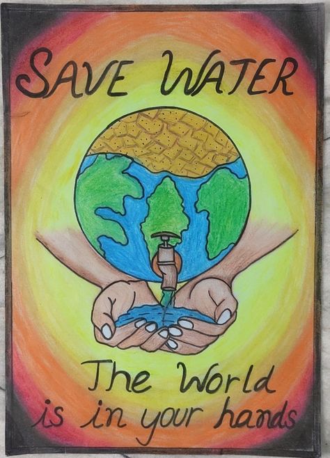 Poster On Save Water, Conversation Drawing, Water Conservation Poster, Save Water Drawing, Save Earth Posters, Save Earth Drawing, Save Water Poster Drawing, Save Water Poster, Cycle Drawing