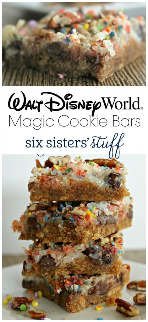 Magic Cookie Bar, Disney Worlds, Disney Dishes, Disney Desserts, Magic Cookie Bars, Six Sisters Stuff, Disney Cookies, Sweet Bar, Cookie Bar