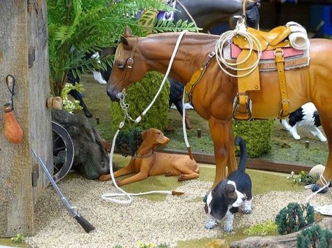 Forest land Breyer horse Diy Horse Barn, Bryer Horses, Barrel Racing Saddles, Model Horse Tack, Horse Halters, Barrel Racing Tack, Toy Horses, Horse Show Clothes, Barrel Racing Horses