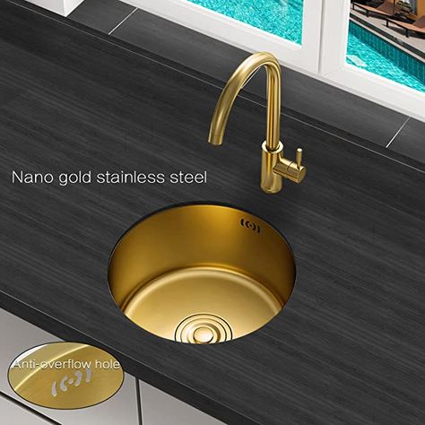 Bar Sinks And Faucets, Wet Bar Ideas With Sink, Small Bar Sink, Small Sinks, Round Kitchen Sink, Wet Bar Sink, Undermount Bar Sink, Home Wet Bar, Small Sink