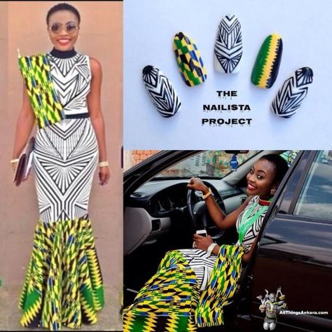 allthingsankara Ghana Nails, Rasta Nails, Tropical Nail Art, Sports Nails, Minnie Mouse Nails, Cruise Nails, Art Collaboration, Palm Tree Nails, Afrocentric Fashion