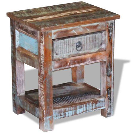 Reclaimed Wood Side Table, Retro Side Table, Reclaimed Table, Unique Side Table, Rustic Side Table, Side Table With Drawer, Bedroom Cabinets, Into The Wood, Side Tables Bedroom