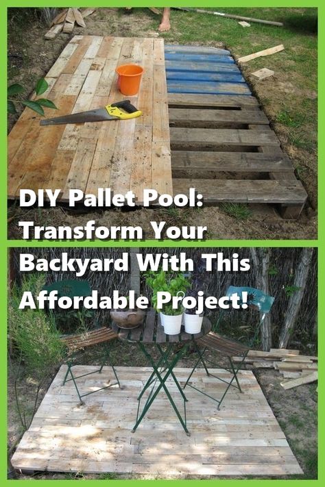 Looking to upgrade your backyard on a budget? Check out this DIY Pallet Pool project! Transform your outdoor space into a relaxing oasis with this affordable and easy-to-make pallet pool. Perfect for hot summer days and family fun. Dive into this creative project today! Back Patio Ideas On A Budget Diy, Pallet Deck, Backyard Oasis On A Budget, Pallet Pool, Pool Hacks, Pool Chairs, Budget Patio, Small Balcony Ideas, Small Balcony Decor