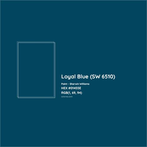 HEX #01455E Loyal Blue (SW 6510) Paint Sherwin Williams - Color Code Pantone Tcx, Indigo Cloth, Rgb Color Codes, Paint Color Codes, Analogous Color Scheme, Hexadecimal Color, Rgb Color Wheel, Monochromatic Color Palette, Choosing Paint Colours