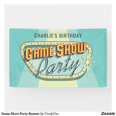 Game Show Poster Design, Tv Game Show Party Ideas, Gameshow Design, Gameshow Party, Game Show Aesthetic, Game Show Party Ideas, Tv Show Logo Design, Tv Show Themed Party, Game Show Party