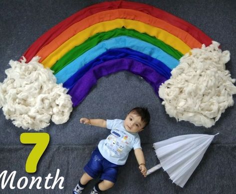 Rainbow Baby Photography, 7 Month Baby, Baby Captions, Newborn Quotes, Baby Photoshoot Ideas, Baby Birthday Photoshoot, Baby Bump Pictures, Family Photos With Baby, Monthly Baby Pictures