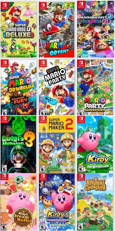 Kirby Games Nintendo, Nintendo Switch Games Collection, Nintendo Switch Aesthetic Games, Nintendo Switch Games Mario, Kirby Game, Mario Y Luigi, Bored Games, Mario Game, Nintendo Store