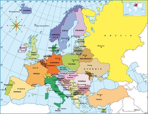 Mapa da Europa | Mapa de europa, Mapa politico de europa, Europa fisica World Map With Countries, Kingdom Of Denmark, Council Of Europe, Europe Continent, Filipino Funny, Country Names, Europe Map, Location Map, Lettering Tutorial