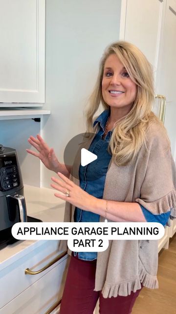 Appliance Garage Kitchen Storage, Kitchen Hidden Appliance Storage, Kitchen Storage For Air Fryer, Appliance Garage Pull Out Shelf, Air Fryer Cabinet Storage, Appliance Garage With Pullout, Hidden Appliance Cabinet Kitchen, Hidden Air Fryer In Kitchen, Appliance Garages In Kitchens