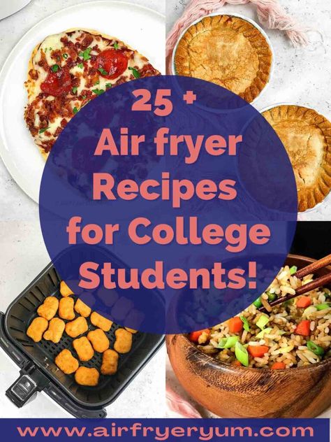 Looking for recipes yout college student can make in the air fryer? These collection of easy air fryer recipes will get your college kid cooking like a pro in no time. #airfryerrecipes #collegestudent #collegestyle #collegetips #collegehacks #airfryeryum Cheap Air Fryer, Dorm Cooking, Frozen Sweet Potato Fries, College Snacks, Recipes For College Students, Freeze Sweet Potatoes, Dorm Food, College Cooking, Recipe For Teens