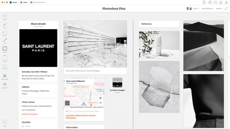 Photoshoot Plan - Template & Example - Milanote Alchemy Elements, Yearbook Photoshoot, Flexible Workspace, Contact Sheet, Mood Board Template, Project Plan, Photography Shoot, How To Shade, Shot List