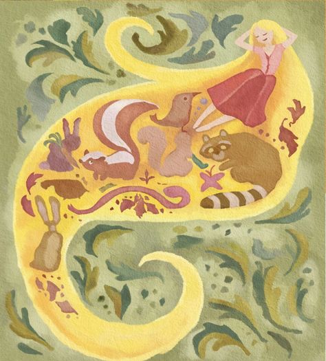 The Art Of Tangled, Tangled Mural, Tangled Illustration, Rapunzel Journal, Tangled Artwork, Rapunzel Bedroom, Rapunzel Room, Tangled Poster, Claire Keane