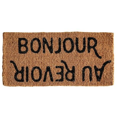 3R Studios Natural Coir "Bonjour/Au Revoir" Doormat Cool Doormats, Outdoor Door, Coir Doormat, Creative Co Op, Oui Oui, Welcome Mat, Outdoor Door Mat, Covered Porch, Tufting Buttons