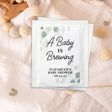 A Baby Is Brewing, Tea Favors, Baby Is Brewing, Baby Shower Tea, Baby Shower Favor, Kids Stationery, Baby Shower Diy, Free Birthday Invitation Templates, Free Birthday Invitations