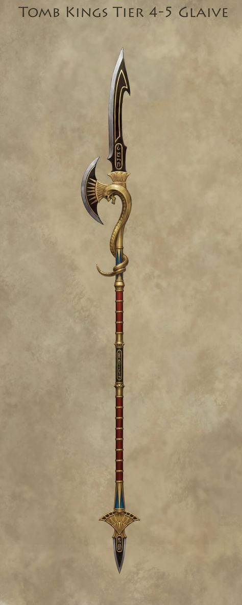 ArtStation - Tomb King Glaive, Sven Bybee Tomb Kings, Heroic Fantasy, 3d Cnc, Cool Swords, Fantasy Rpg, Medieval Fantasy, Spears, Larp, Dungeons And Dragons