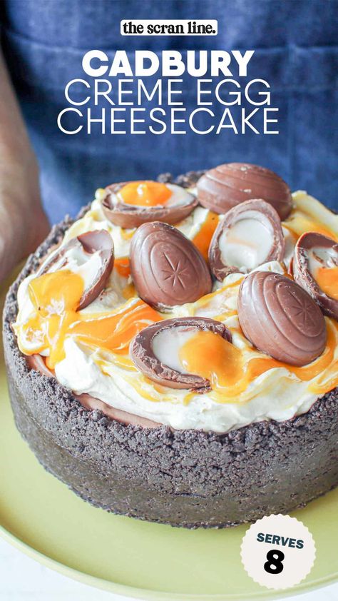 Egg Recipe Ideas, Easter Egg Cheesecake, Cadbury Creme Egg Recipes, Unique Cheesecake Recipes, Unique Cheesecake, Cadbury Easter Eggs, The Scran Line, Scran Line, Easter Cheesecake