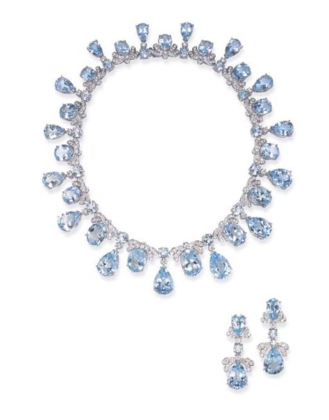 A SUITE OF TOPAZ AND DIAMOND JEWELRY | Christie's Luxury Diamond Cut Topaz Necklace, Luxury Blue Topaz Jewelry With Diamond Accents, Luxury Classic Topaz Necklaces, Luxury White Gold Blue Topaz Necklace, Luxury Diamond-cut Blue Topaz Necklace, Jewelry Prom, Gold Jewelry Prom, Diamond Ribbon, Tiaras Jewellery