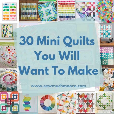 Mini Quilt Collection - Sew Much Moore One Block Quilts, Quilted Wall Hangings Patterns, Missouri Quilt Tutorials, Quilted Crafts, Beginner Quilting Projects, Quilt Collection, Hand Pieced Quilts, Charm Pack Quilt Patterns, Wall Quilt Patterns