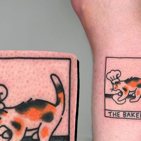 Tattoos Dedicated To Mom, Baker Tattoo, Chef Tattoo, Pictures Of Tattoos, Patchwork Tattoos, Chef Cats, Best Tattoo Ideas For Men, Tarot Card Tattoo, Tarot Tattoo