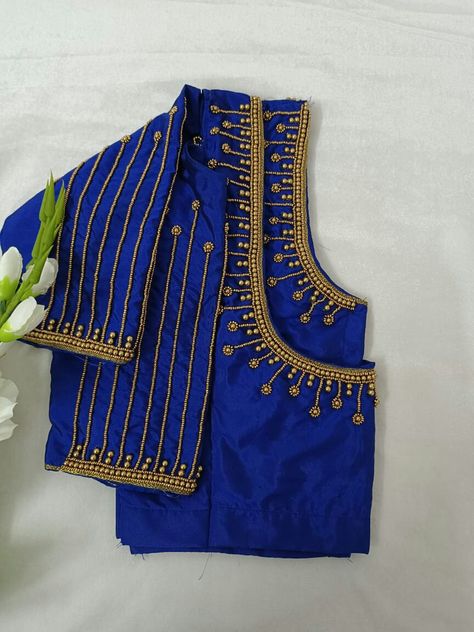 1500 Aari Work Blouse, 1000 Rs Aari Work Design Blouse, Very Simple Aari Work Blouse Design Blue, Simple Aari Work Blouse Design 500 Rs, Aari Work Blouse Simple Design 1000 Rs, Blue Aari Work Blouse, Peacock Aari Work, Aari Blouse Design, Yellow Blouse Designs