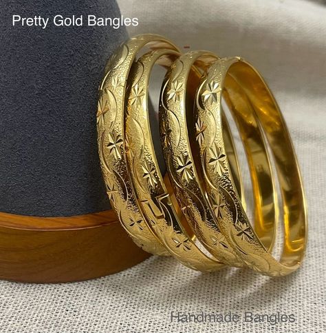 Buy Wedding Gold Bangles Gift for Women 18k Gold Bangles Gold online on Etsy India. Shop for handmade, vintage and unique Bangles items from PrettyGoldBangles online on Etsy Wedding Gold Bangles, Arab Jewelry, 18k Gold Bangle, Unique Bangle, Bangles Gold, Handmade Gold Jewellery, The Bangles, Wedding Gold, Bangles Making