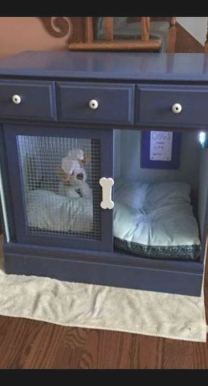 46+ Super Ideas Diy Dog Bed Crate Night Stands #diy Night Stands Diy, Dog Bed Crate, Dog Bed Ideas, Dog Bed Storage, Bed Crate, Dog Kennel Furniture, Dog House Diy, Diy Dog Bed, Dog Crate Furniture