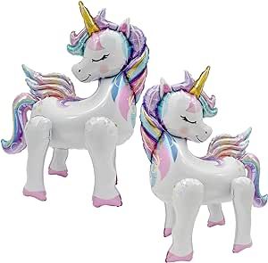 Self-Standing Unicorn Balloons for Birthday Decorations Rainbow Unicorn Party Supplies Unicorn Foil Balloon - 28 Inch, Pack of 2 Unicorn Table Decorations, Unicorn Balloons, Animal Party Decorations, Unicorn Birthday Decorations, Animal Balloons, Rainbow Unicorn Party, Girls Birthday Party Decorations, Unicorn Balloon, Unicorn Party Supplies