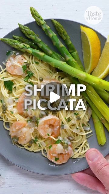 Shrimp Primavera Recipe, Shrimp Primavera, Shrimp Piccata, Piccata Recipe, Recipe Shrimp, Easy Shrimp, Taste Of Home, Seafood Dishes, Shrimp Recipes