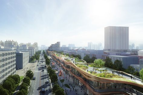 Shopping Mall Architecture, Retail Architecture, Linear Park, Sky Garden, Pedestrian Bridge, Urban Oasis, Urban Environment, Urban Spaces, Chengdu