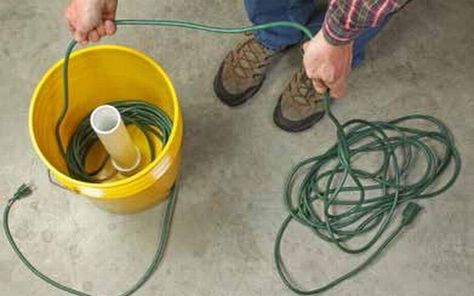 5-gallon bucket list is filled with clever ideas Cable Management Diy, Diy Bucket, Bucket Ideas, 5 Gallon Buckets, Pvc Projects, Paint Buckets, Garage Shed, Plastic Buckets, Workshop Organization