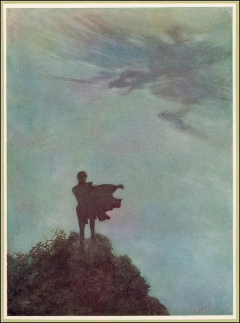 The Project Gutenberg eBook of The Bells and Other Poems, by Edgar Allan Poe. Edgar Allen Poe Illustration, Pinhole Art, Edgar Allen Poe Poems, Fire Rain, Golden Age Of Illustration, Edmund Dulac, Art Deco Wall Art, Fruit Wall Art, Allen Poe