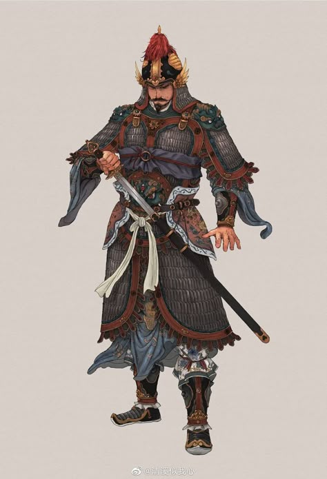 ArtStation - General of the Ming Dynasty Chinese Armor, Mughal Art Paintings, Chinese Warrior, Chinese Art Painting, Comic Layout, Concept Art Character, Ming Dynasty, Fantasy Armor, Armor Concept