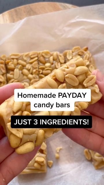 Arman Liew on Instagram: "Ever tried a Payday candy bar before? Well, now you can make your own 3 INGREDIENT PAYDAY BARS! NO dairy needed, these come together in minutes and need just 3 ingredients. PS- If you want to cut the calories and sugar, click the link in my profile @thebigmansworld for sugar free condensed milk. Here is the recipe- 1 cup peanut butter 1 can coconut condensed milk (see my profile for sugar free condensed milk) 1/2 cup peanuts (unsalted) METHOD- Add half the peanuts t Diy Payday Candy Bars, Keto Payday Bars, Healthy Payday Bars, Homemade Payday Bars Recipe, Homemade Payday Candy Bars, Payday Bars Recipe, Pay Day Bars, Payday Recipe, Milk Candy Recipe