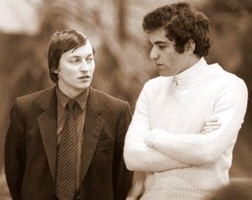 Karpov & Kasparov circa1980 Anatoly Karpov, History Of Chess, Garry Kasparov, Art Through The Ages, Chess Master, James Spader, History Literature, Logic Games, Kings Game